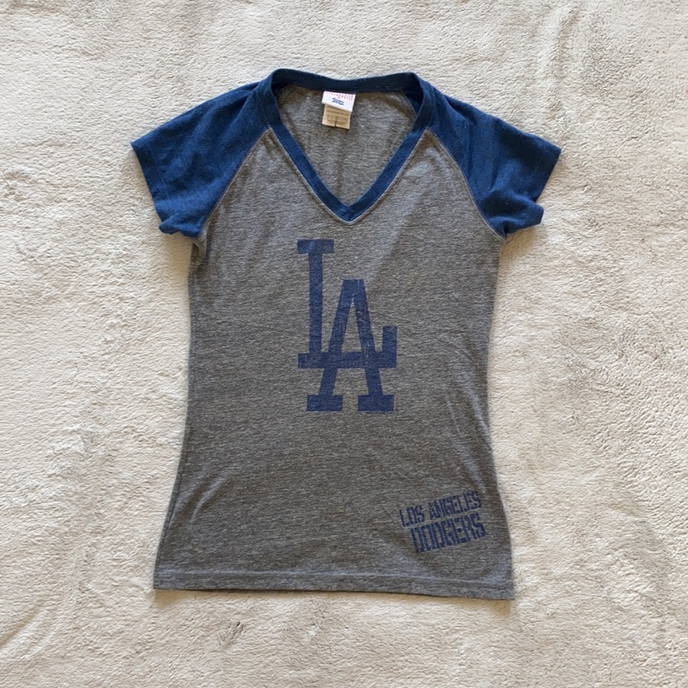 V Neck LA Dodgers Tee Shirt